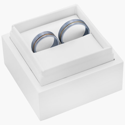 Obrączki z dwukolorowego złota płaskie 6 mm